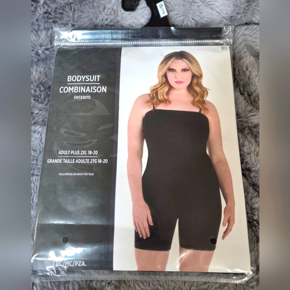 Black Body Suit, Ribbed In 2XL